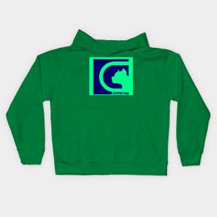 Bullrot Bleu Vert Fluo et Nom Kids Hoodie